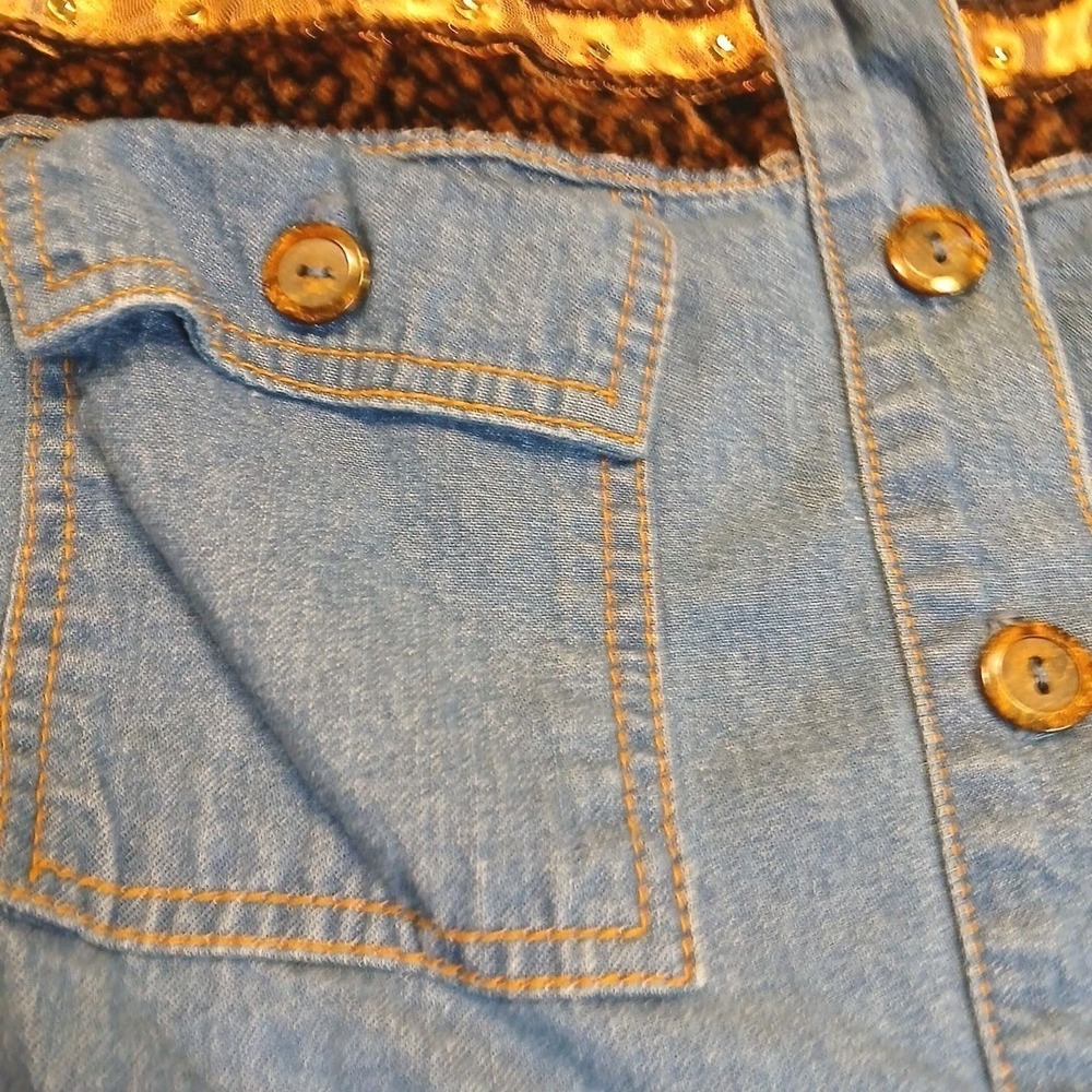Womens Denim Western Vest Size 6 Embellished Cowgirl Rodeo Y2K Festival - Picture 3 of 9